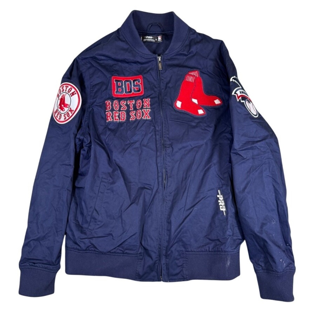 Pro Standard MLB Boston Red Sox Bomber Jacket Navy Blue Mens XL Patches
